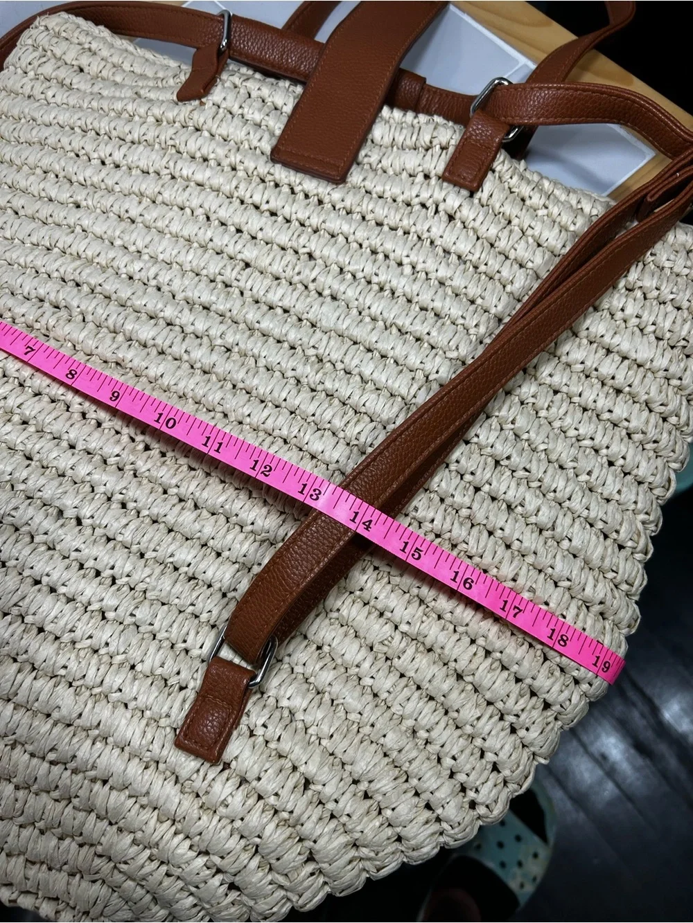 Duluth Trading Co Convertible Straw Bag Backpack Shoulder Bag Tote Beach Large